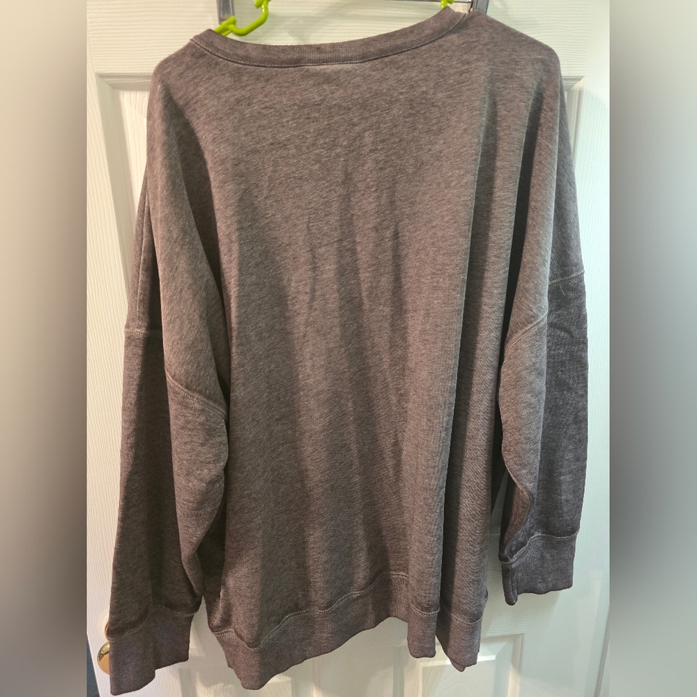 Joci & I Lattice-Front Mauve Heathered Sweatshirt - Picture 4 of 7